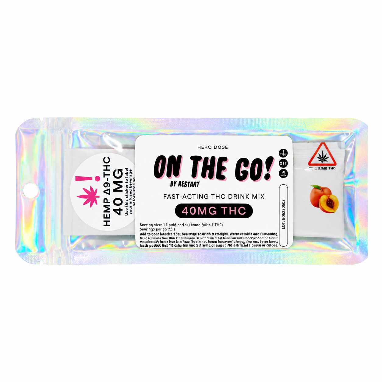 On-The-Go THC 40mg Drink Mix 1-ct / Peach